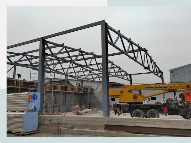 Строительство цехов в Щекине