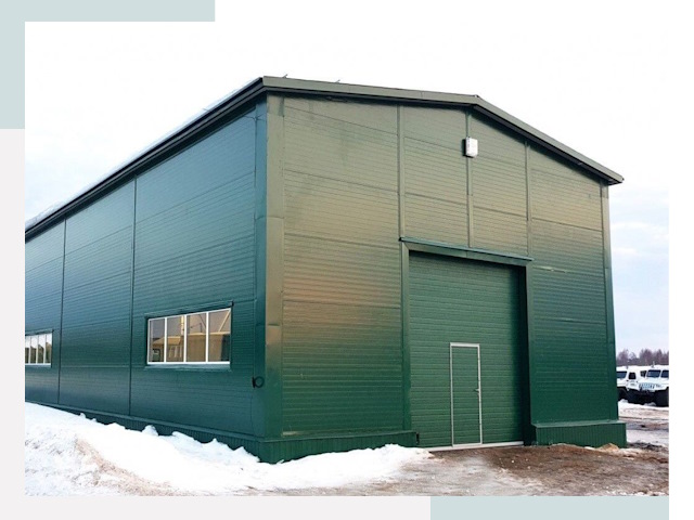 Двускатные ангары в Щекине