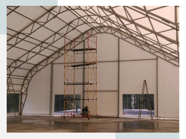 Шатровые ангары в Щекине