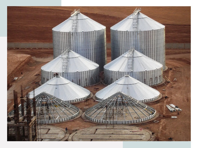 Строительство зерновых силосов в Щекине